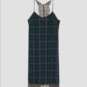 Zara tartan lace dress